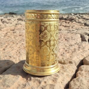 Panier de rangement pour salle de bain en laiton gravé