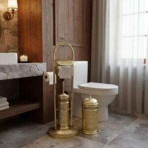 Ensemble de salle de bain marocain en laiton gravé à la main